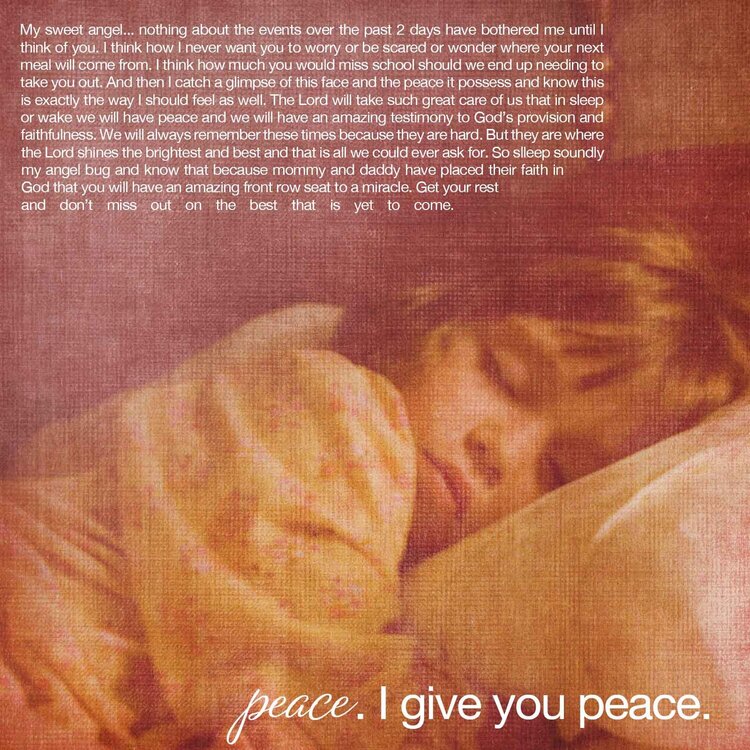peace. I give you peace.