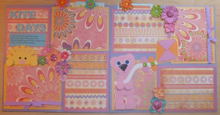 girl kite spring premade pages paper piecing