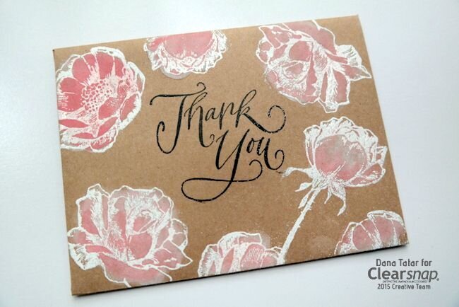 Pigment Ink Whitewash Stamped Envelope - Clearsnap