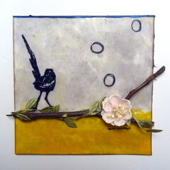 Courage Encaustic Wax Panel - Paper Wings Productions