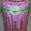 Altered Tin Can in Pink