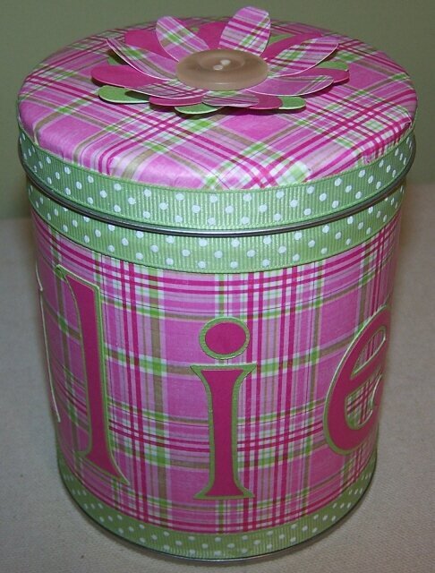 Altered Tin Can in Pink 2