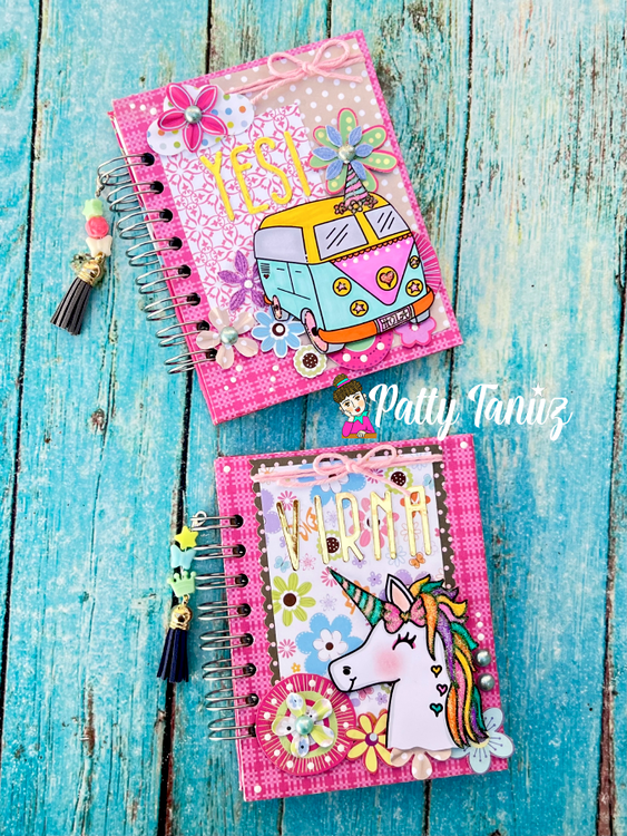 Notebooks with my digi stamps!