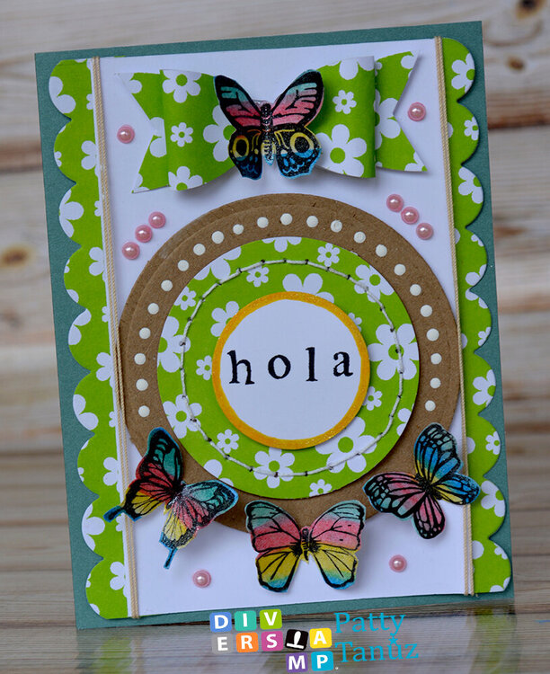 HOLA CARD WITH BUTTERFLIES
