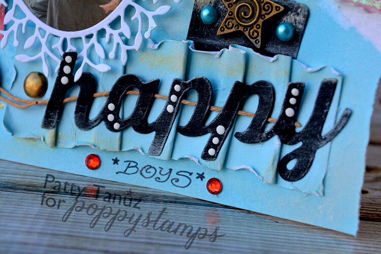 Happy Layout with Poppy Stamps