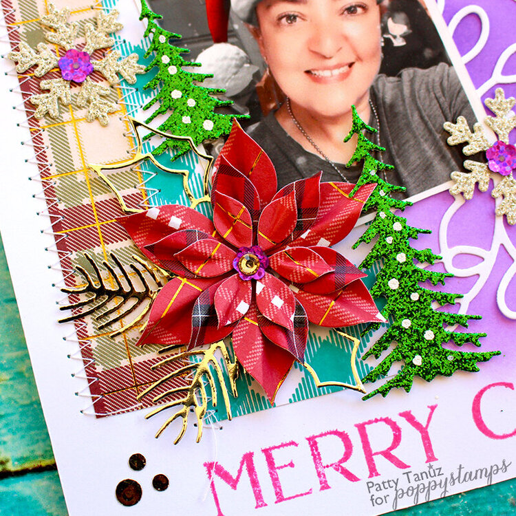 Merry Christmas Layout with Poppystamps