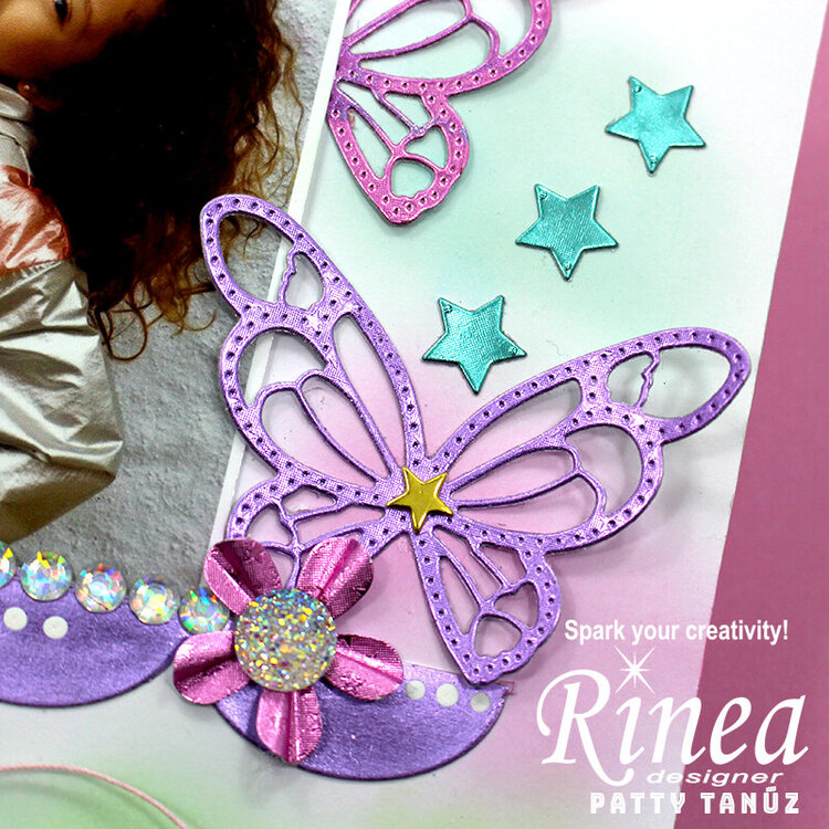 HAPPY BUTTERFLY LAYOUT with RINEA FOILS