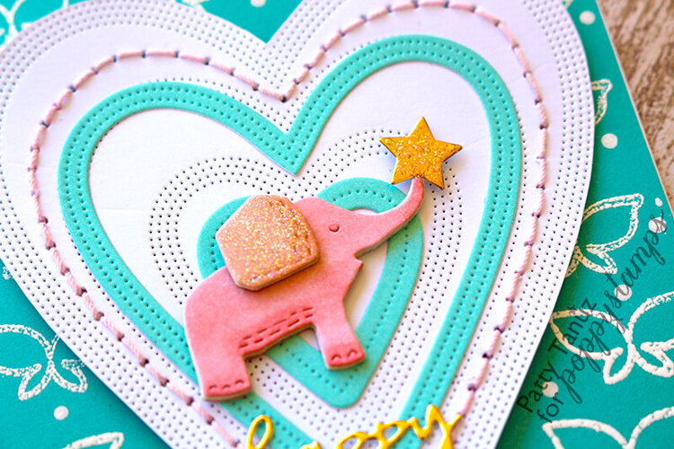 Happy Baby Elephant Card (Poppystamps)