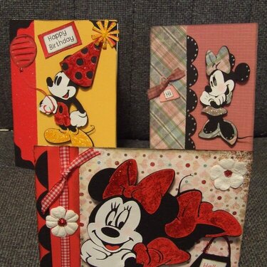 3 Mickey Mouse &amp; Minnie cards