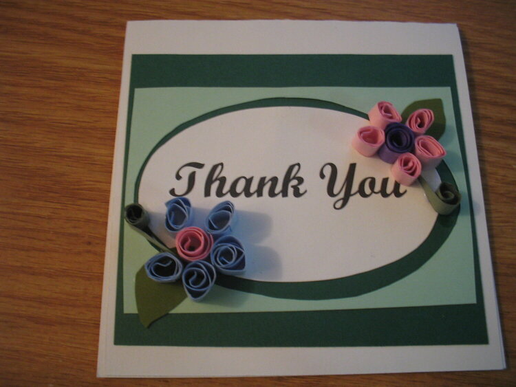 Quilled thank you card