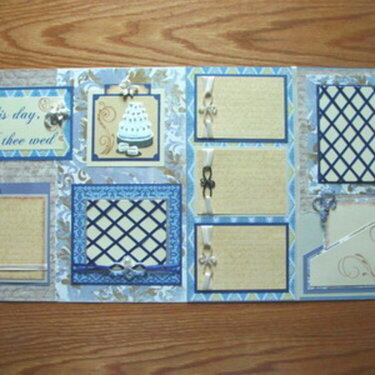 Blue wedding pages with flowers and beads