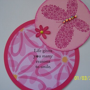 Inside butterfly circle card