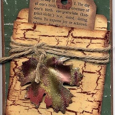 Crackle Leaf Birthday Card