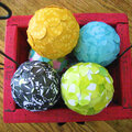 Paper covered syrofoam balls