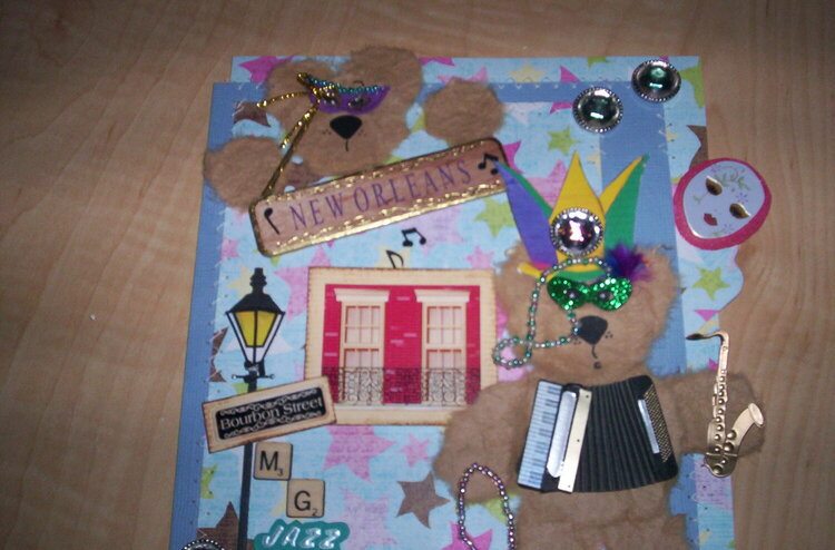 Mardi Gras Tear Bear paper piecing