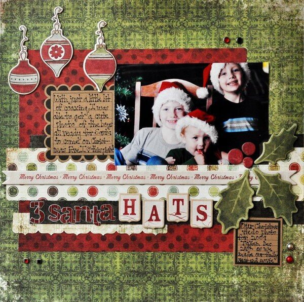 3 Santa Hats *My Scrapbook Nook Dec Kit*