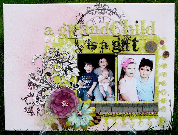 Altered Canvas *Pink Paislee Bayberry*