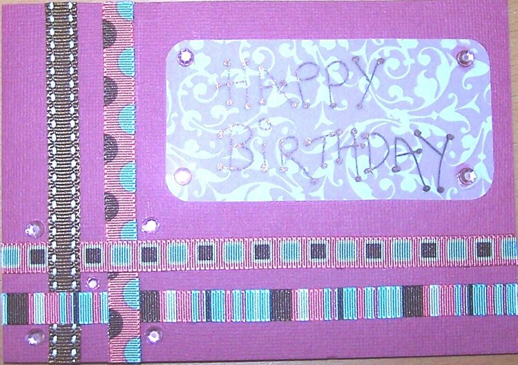 birthday card purple