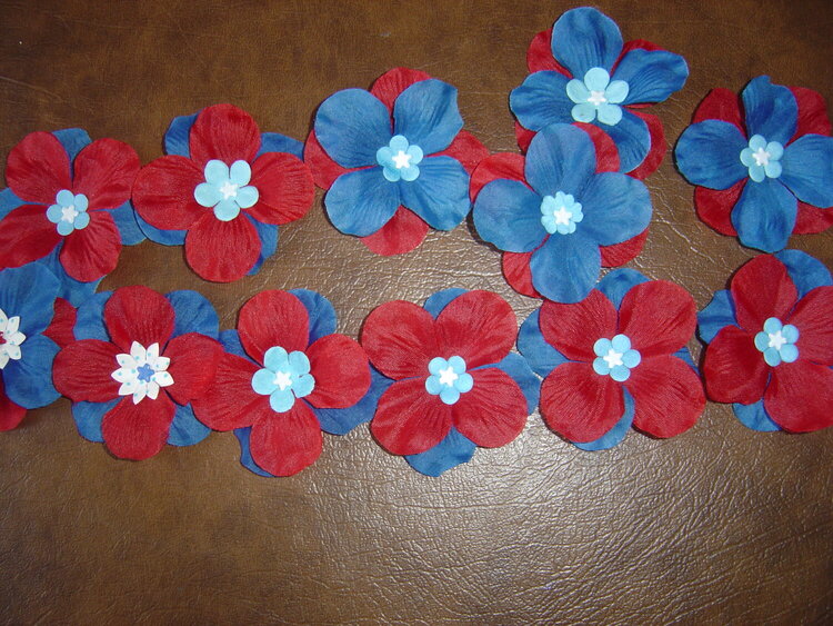 Fourth of July Flowers for stacked flower swap