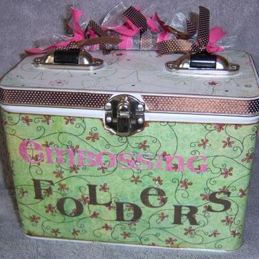 A tin for embossing folders