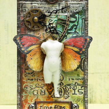 &quot;Time Flies&quot; steampunk tag *Prima and Sizzix*