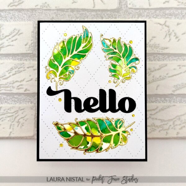 Hello, Fanciful Feather Card