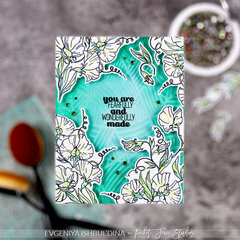 Sweet Pea Stencilled A2 Card