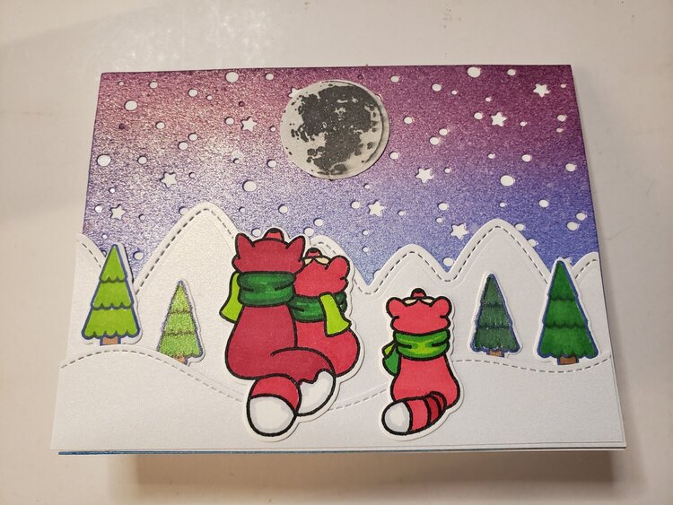 Christmas Moonrise  (Foxes)