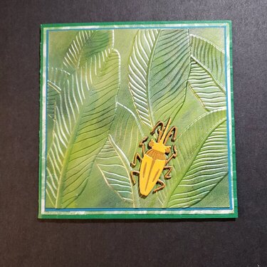 Beetle on Banana Leaves 6&quot; x 6&quot;