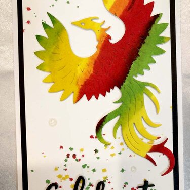 Radiant Phoenix Bird| Distress Ink Watercoloring| Color Mixing| Hero Arts