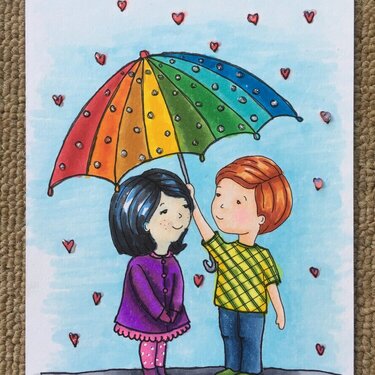Sweethearts in the rain