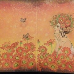 Prima princess Raine in a field of daisies art journal