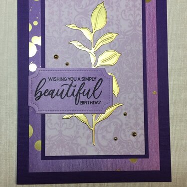 Purple Gold Leaf Birthday