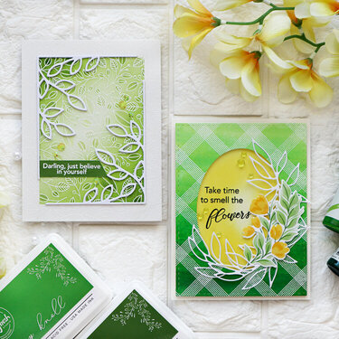 Framed green cards - Pinkfresh Studio