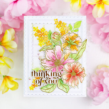 It&#039;s a New Day Floral Stamp - Pinkfresh Studio