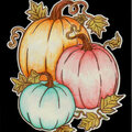 Pastel pumpkins card