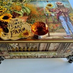 Stamperia sunflower art decorated cigar box