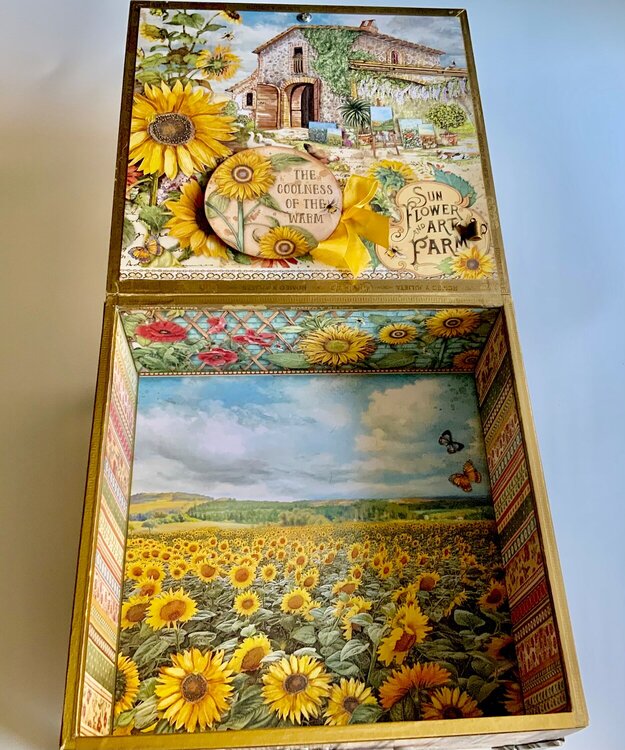Stamperia sunflower art decorated cigar box
