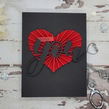 Hearts Rosette - Valentine's Card