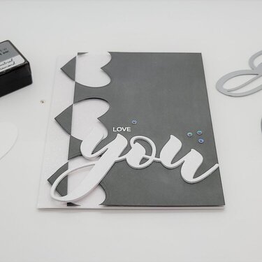 Dark grey and white masculine card. (photo colours were not altered)