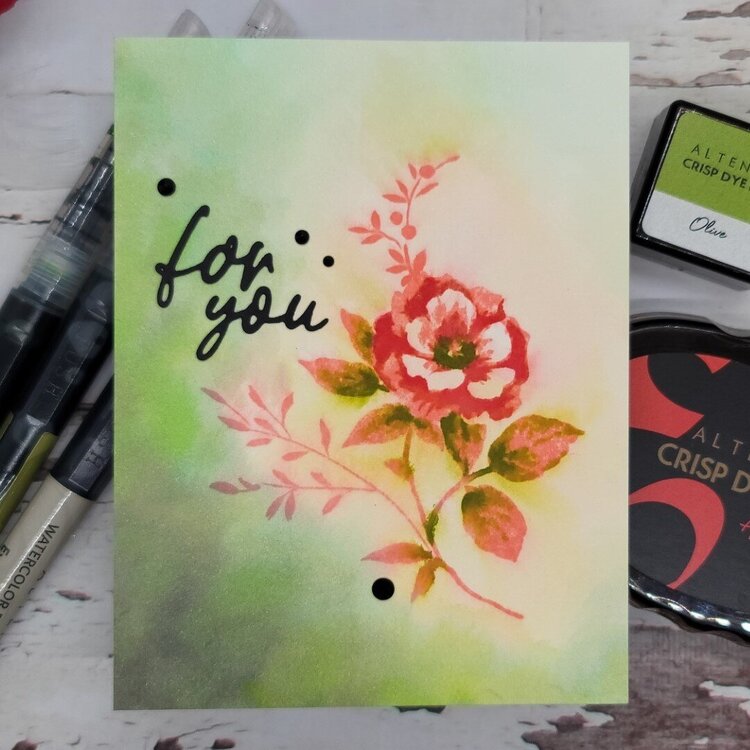 Watercoloring with Layered Stamps