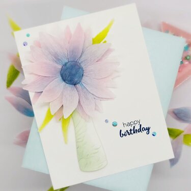 Crepe Paper Flower Greeting Card