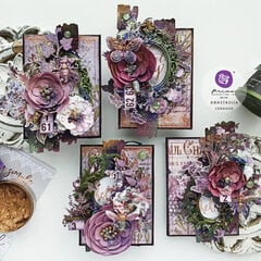 MIXED MEDIA CARDS "LAVENDER"