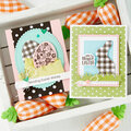 Black and White Gingham Easter Cards