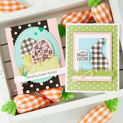 Black and White Gingham Easter Cards