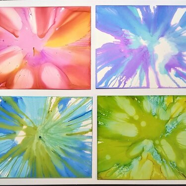 Salad Spinner and Alcohol ink Backgrounds