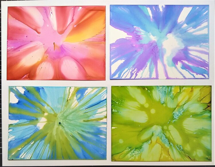 Salad Spinner and Alcohol ink Backgrounds