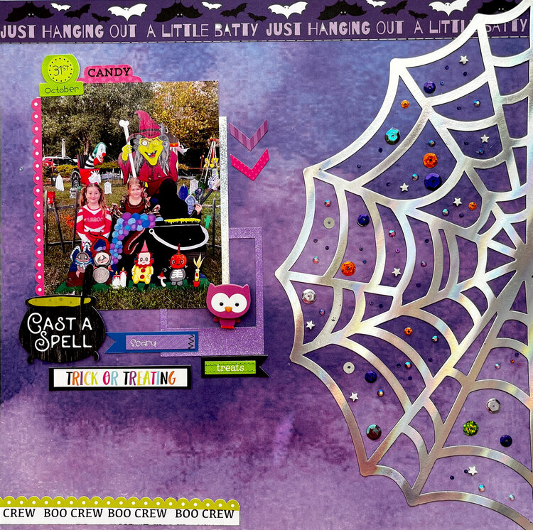 12x12 Halloween Layout - Just Hanging Out A little Batty