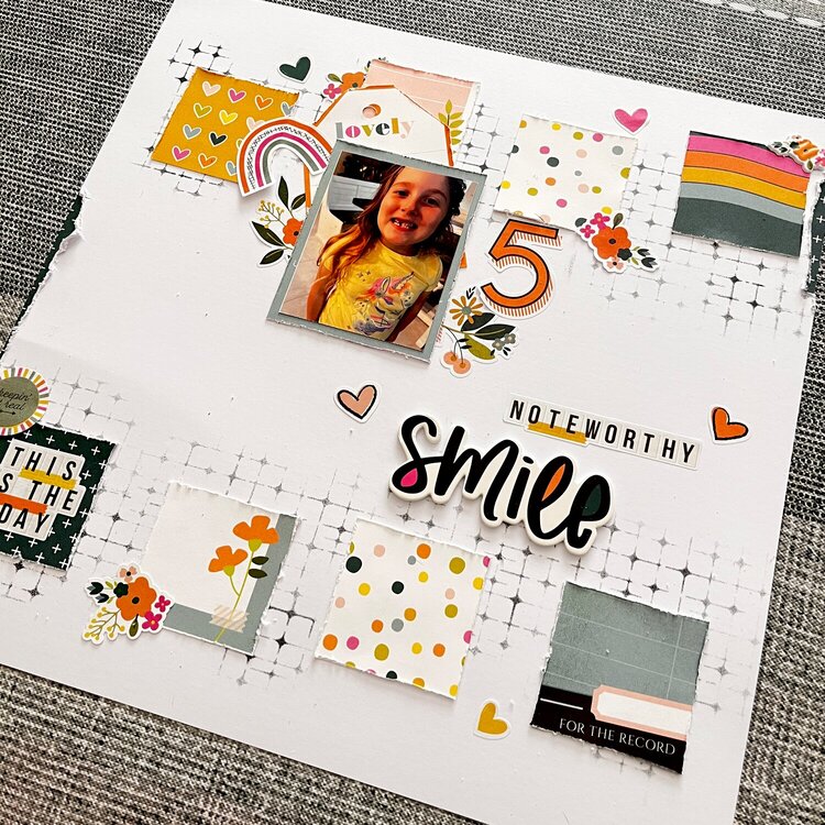 12x12 layout - Noteworthy Smile