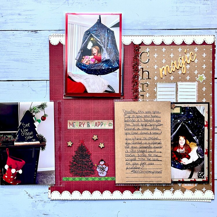 Merry Christmas To You 12x12 layout using double page layout
